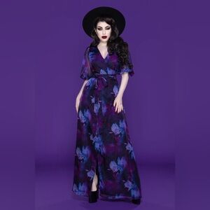 NWT Katakomb Winona Maxi Dress in Purple Floral - Size Medium